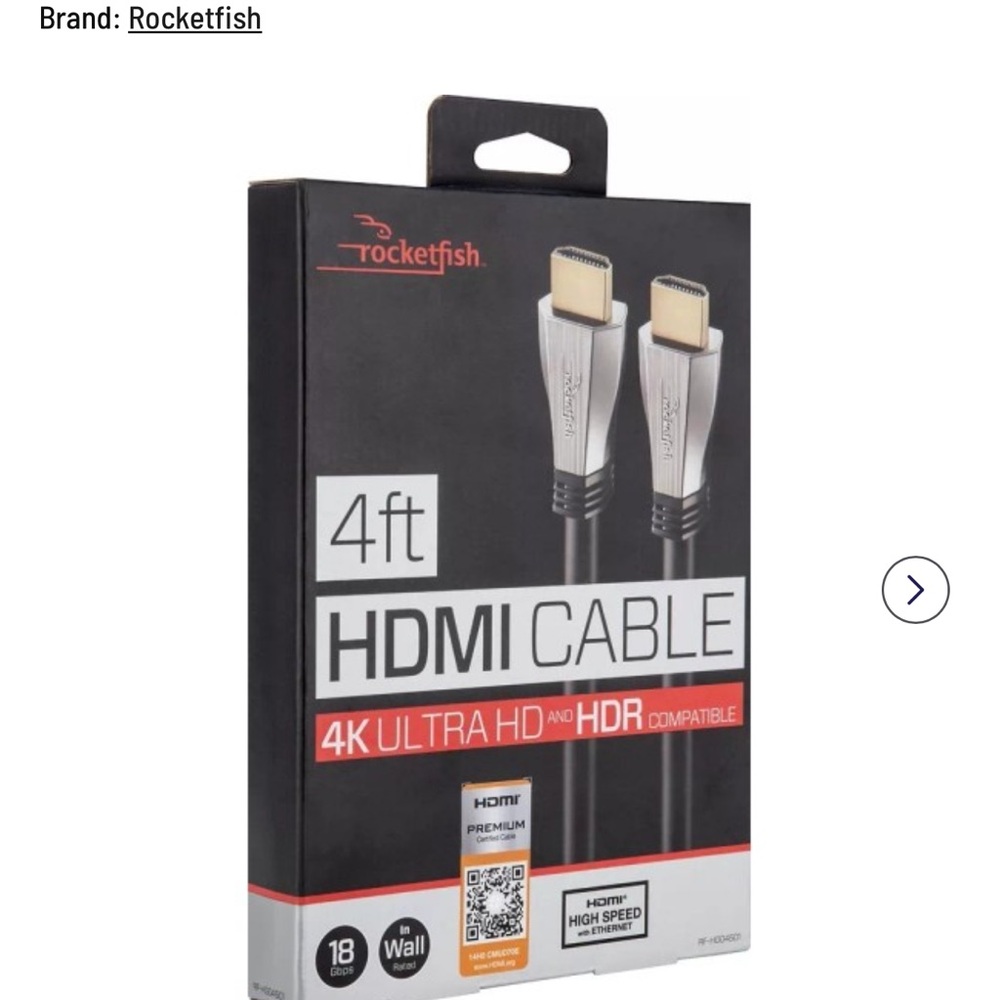 Rocketfish 4ft HDMI Cable